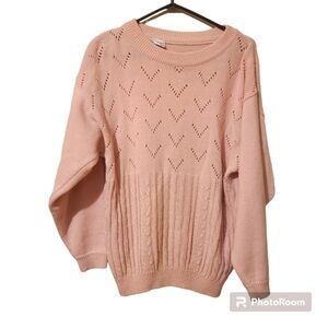 *3 for $30* Vintage Blush Pink Oversized Sweater - Fall Winter